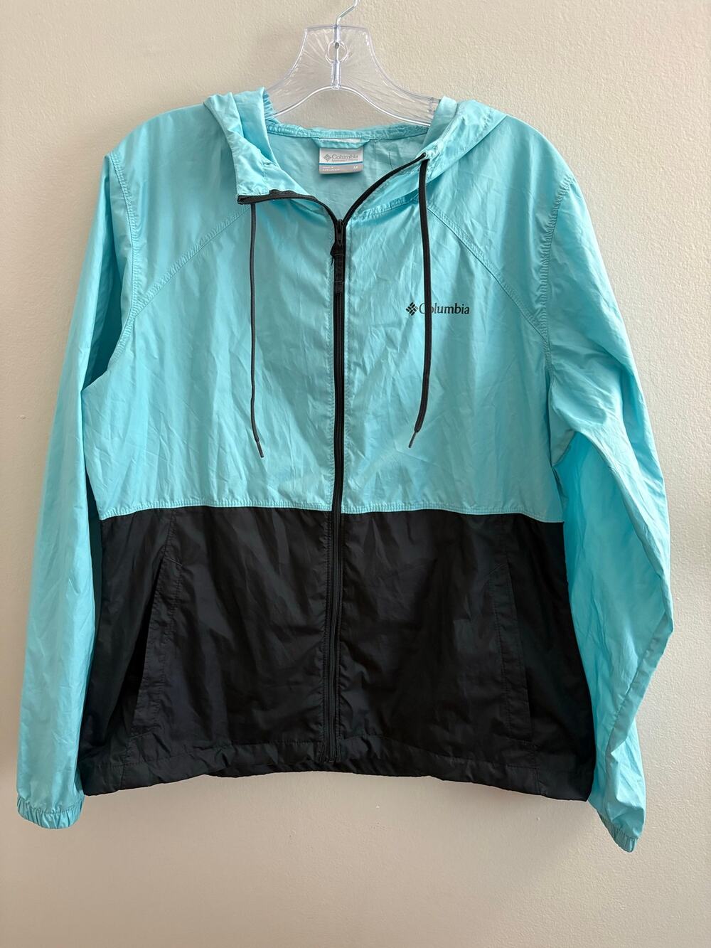 Columbia Women’s Windbreaker blue&black Jacket Full Zip Size M